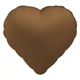 Egyszínű szív lufi 18" 45cm Matt barna