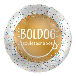 Szülinapi fólia lufi 17" 42cm Boldog Születésnapot, mpr-70253