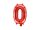 Betű lufi 14" 35cm piros fólia betű, O betű, levegővel tölthető