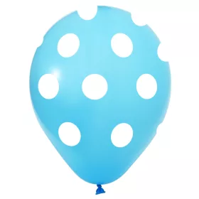 BALONEVI lufi, 12" 30cm, 8db/cs, Pöttyös, Kék