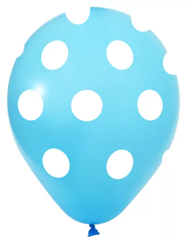 BALONEVI lufi, 12" 30cm, 8db/cs, Pöttyös, Kék