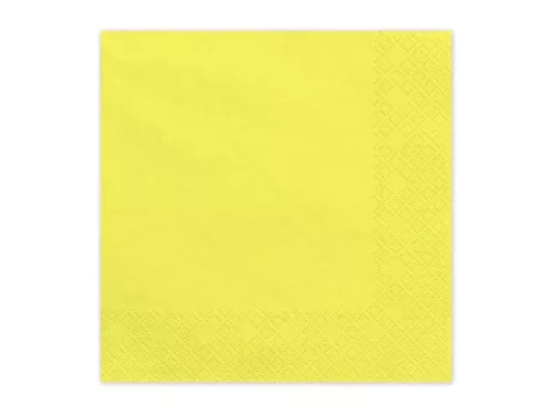 Szalvéta 33x33cm egyszínű 20db, Sárga