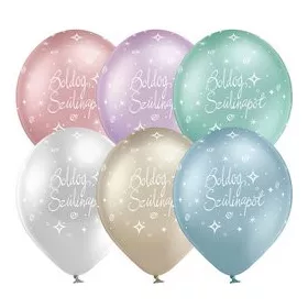   Szülinapi lufi 11" 28cm 6db Boldog szülinapot! Light Chrome