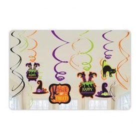 Spirál Függő Dekoráció Halloweenre, 12 db-os