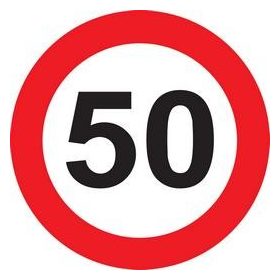   Tábla sebességkorlátozó számmal 40cm 50-es számmal, 32407