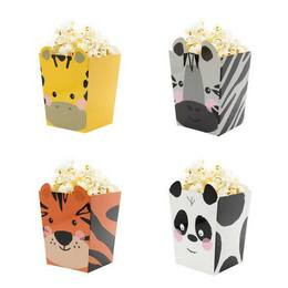 Popcorn tartó karton, 4db, állatok