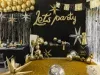 Fólia lufi - Let's party! Arany felirat, csak csak levegővel tölthető, 230x80cm