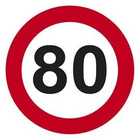   Tábla sebességkorlátozó számmal 40cm 80-as számmal, 33930