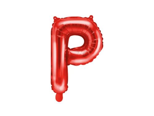Betű lufi 14" 35cm piros fólia betű, P betű, levegővel tölthető