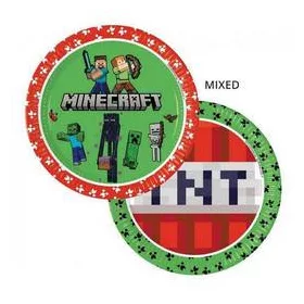 Papírtányér 23cm 8db Minecraft
