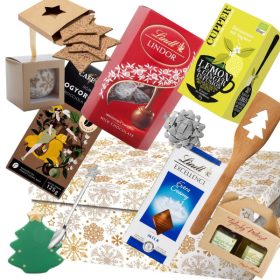   Karácsonyi ajándékcsomag különleges termékekkel, díszdobozban