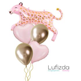   Héliumos luficsokor, rózsaszín Leopárd - INGYENES KISZÁLLÍTÁSSAL