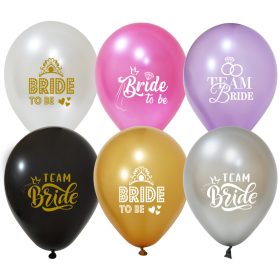   BALONEVI Latex lufi, 12" 30cm, 50db/cs, Bride To Be Metallic 