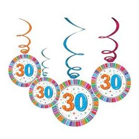 Függő dekoráció, 6db, Radiant, 30-as számmal, 20246