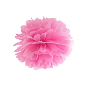 Függő dekoráció, bolyhos papír 25cm, Pink