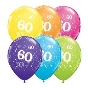   Szám, Számos latex lufi 11" 28cm 6db 60-as lufi, 17907