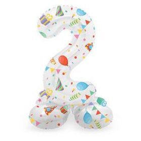   Talpas számos lufi 14" (35cm) fólia szám, számjegy, 2 levegővel tölthető, Joyful