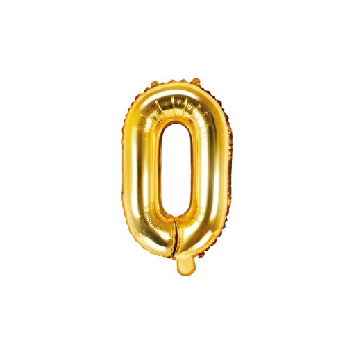 Betű lufi 16" 40cm arany fólia betű, O betű, levegővel tölthető