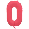 Számos lufi 34" 86cm óriás neon Piros (Rózsaszín) szám, számjegy 0, 