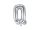 Betű lufi 14" 35cm ezüst fólia betű, Q betű, levegővel tölthető