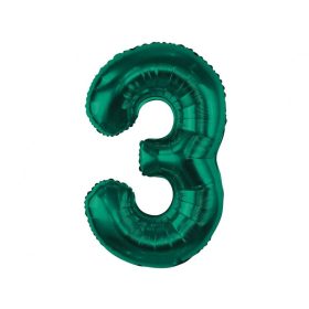   Számos lufi 34" 86cm óriás sötétzöld, szám, számjegy 3-as
