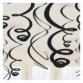 Spirális függő dekoráció fekete 56cm 12db a6705510