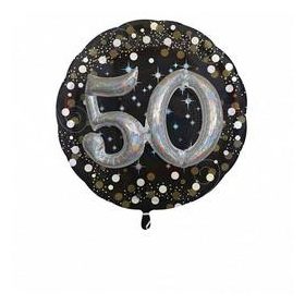   Számos lufi 27" 68cm óriás szám, 3D - Sparkling Birthday 50-es