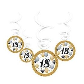 Függő dekoráció, 18-as, 6db, Elegáns, 22981