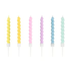 Gyertya szivárvány színű, hullámos 6db