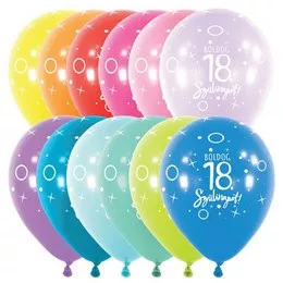 Szám, Számos lufi 11" 28cm 6db 18-as lufi Boldog 18. szülinapot!