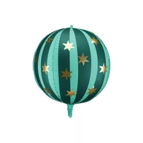 Gömb lufi 29" 75cm, Zöld, csillag mintával, Cirkusz