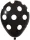 BALONEVI lufi, 12" 30cm, 50db/cs, Pöttyös, Fekete