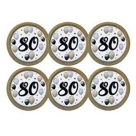 Papírtányér 80-as számmal 23cm 6db, Elegáns, 23308