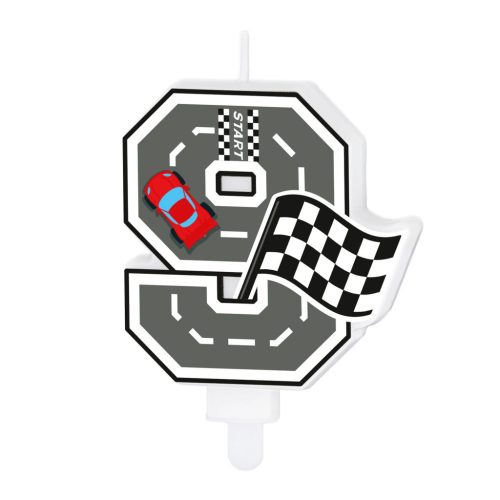 Számgyertya Autós 7cm 9-es