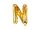 Betű lufi 14" 35cm arany fólia betű, N betű, levegővel tölthető