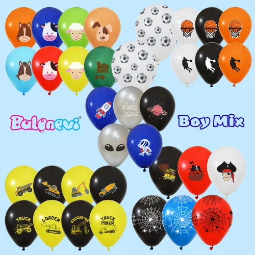 BALONEVI lufi, 12" 30cm, 50db/cs, Boy Mix