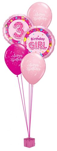 Héliumos luficsokor szülinapra, Happy Birthday, 3-as - INGYENES KISZÁLLÍTÁSSAL