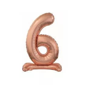   Talpas számos lufi 29" (74cm) fólia szám, számjegy, 6 csak levegővel tölthető, Rosegold