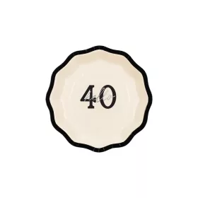 Papírtányér 40-es számmal, 6db, masni