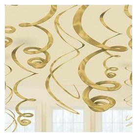 Spirális függő dekoráció arany 56cm 12db a6705519