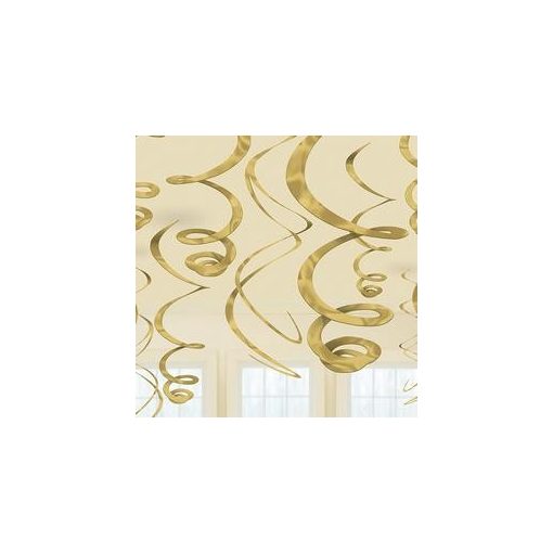 Spirális függő dekoráció arany 56cm 12db a6705519