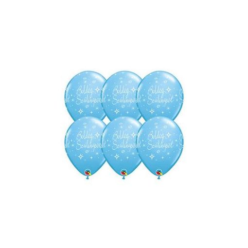 Szülinapi latex lufi 11" 28cm 6db Boldog születésnapot! kék, q72449rp