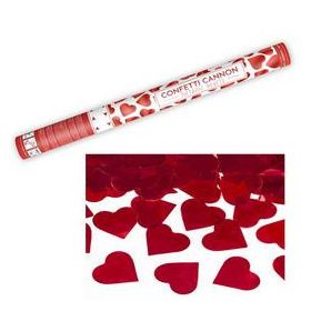 Konfetti ágyú, 60cm-es, piros szíveket kilövő, oTUKHR60