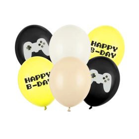 Szülinapi latex lufi 11" 28cm 6db Happy B-day, Game