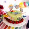 Tortabeszúró, tortadísz, csíkos, 10db