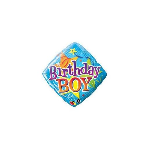 Szülinapi fólia lufi 18" 45cm Birthday Boy, 34434, héliummal töltve