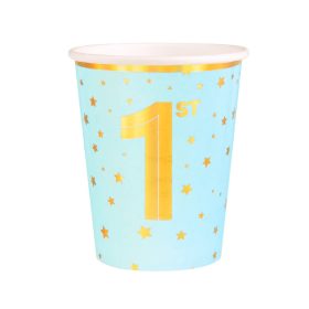 Papírpohár 2,2 dl 6db Első szülinapra, 1st, Kék