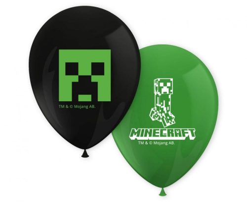 Mintás latex lufi 11" 28cm 8db Minecraft
