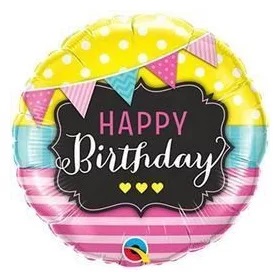 Szülinapi lufi 18" 45cm Happy Birthday