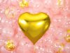 Egyszínű szív fólia lufi 24" 61cm arany szív